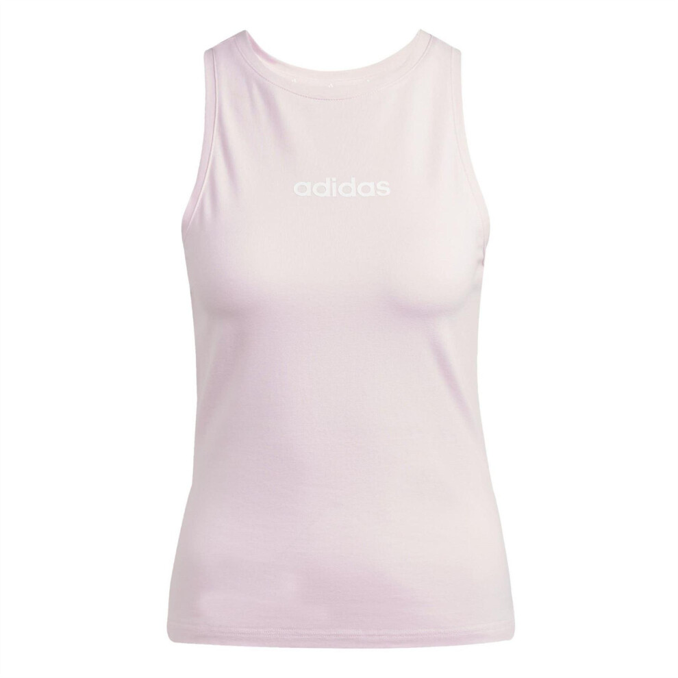 Adidas (20 Uk - 22 Uk, Clear/Pink) Womens/Ladies Linear Cotton Tank Top