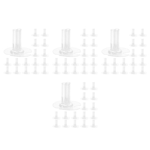 120Pièces Support Fleurs Transparent Adhésif Triple Fentes