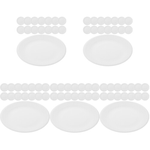 250Pièces Assiettes Jetables Papier Blanche Pour Buffet