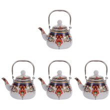 4Pièces Bouilloire Émaillée Design Simple Chauffe Rapide