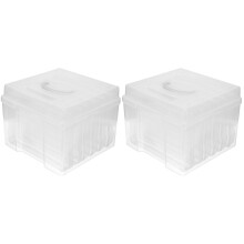 2Pcs Clear Plastic Multi-Functional Photo Case Organizer for Home Use