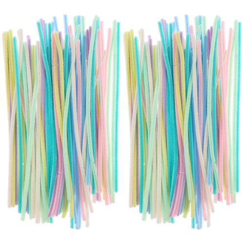 2Pcs Bendable Plush Chenille Stems Iron Wire for Arts, Crafts and DIY