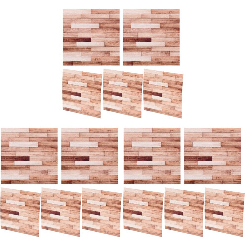 15Pcs Dollhouse Wall Paper Self-Adhesive Mini Floorboards