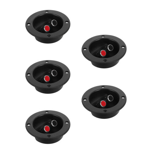 5Pcs Heavy-Duty Speaker Binding Post Terminal Cup Kit Black