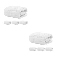 8St Baby Muslin Washcloths Katoen Wit Comfortabel En Duurzaam