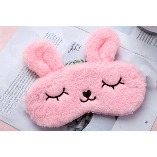 Schlafmaske im süßen Hasen-Design Pink 2