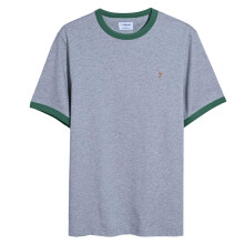 (M, Grey) Farah Mens Groves Ringer T-Shirt