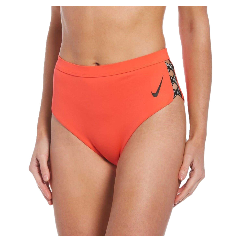 Nike (10 Uk, Bright Crimson) Womens/Ladies High Waist Bikini Bottoms Multicoloured