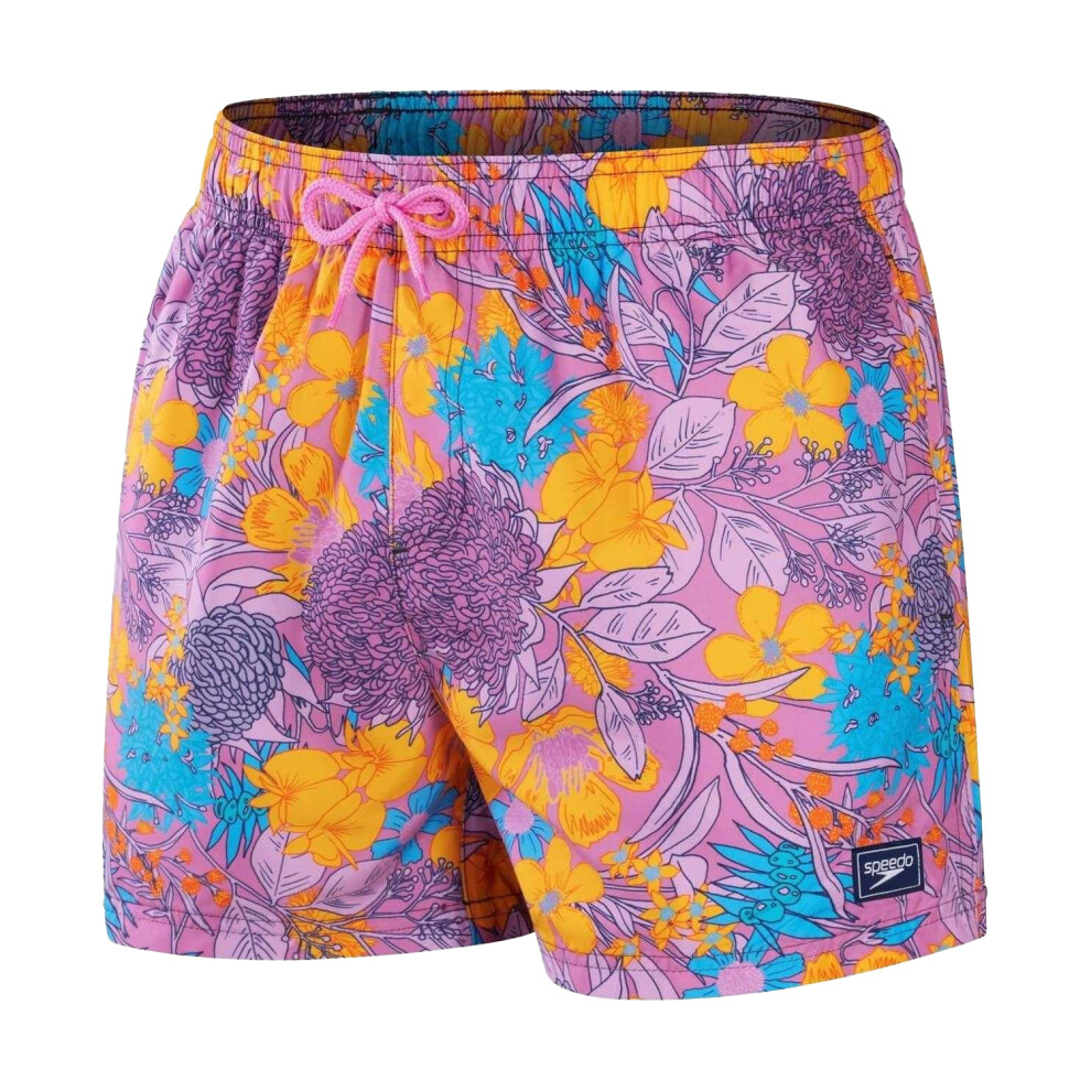 Speedo (Xs S, /Yellow) Mens Floral Pattern Swim Shorts Purple