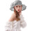 Sun hat - Women's - Grey - Wide brim - Removable bow tie - Adjustable size 4