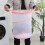 Wasmand - Transparant - Opvouwbaar - Roze - 35x45cm van polyesterstof 3