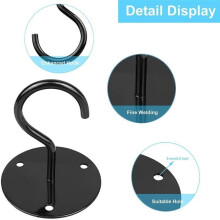 Ceiling Hook Screw Mount Top Wall Hook for Hanging Lights, Garden Plant Baskets, Planters (4pcs)