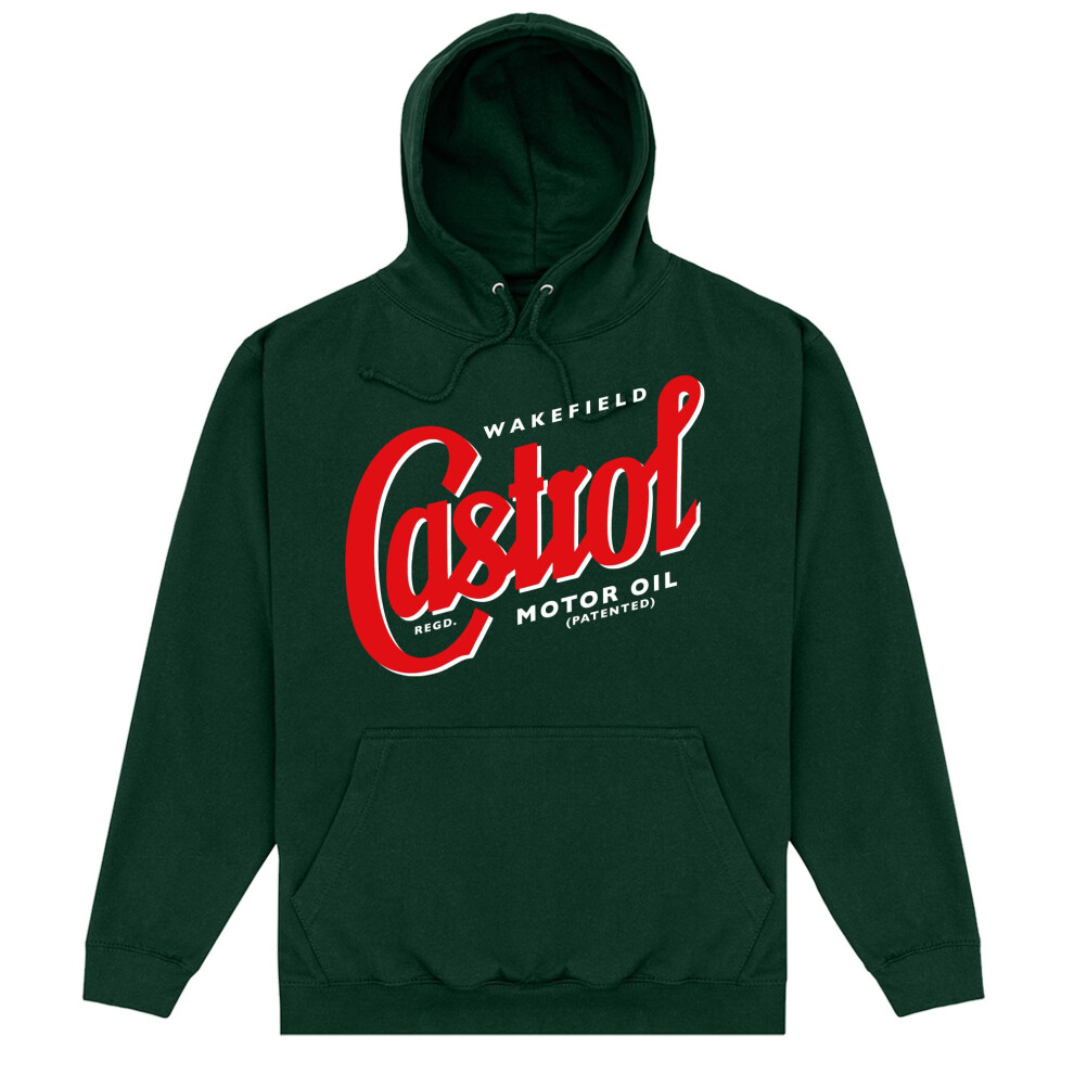 Castrol (Xxl, Dark ) Unisex Adult Registered Logo Hoodie Green