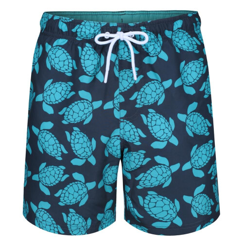 (M, Navy/Turquoise) RIPT Essentials Mens Turtle Swim Shorts