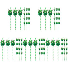 250Pièces Pailles En Papier Vert Décoratives Pour Boissons