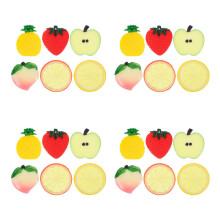 24Pièces Décorations Faux Fruits PVC Variés Pour Photo Éducation