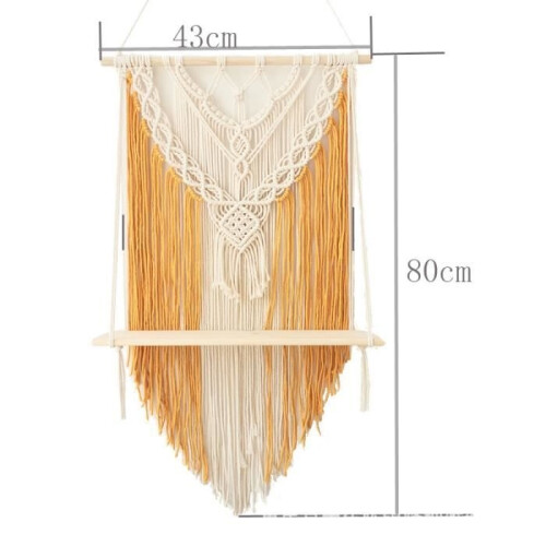 WLISTH Handmade Tapestry Practical Shelf Bohemian Wall Decoration Exquisite Gift Simple and Modern - Storage Function 1