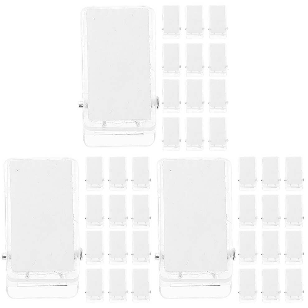 120Pcs Transparent Adhesive Plastic Badge Clips Card Holders 312425060782