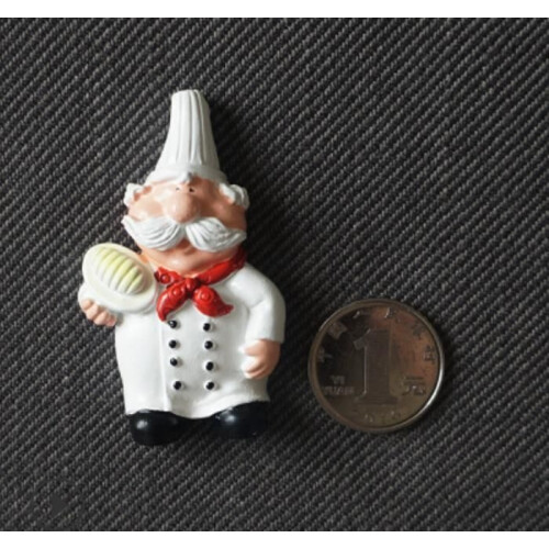 Extra-large 3D chef magnets for refrigerator, decorative and practical, set of 6 1