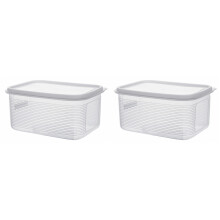 2Pcs White Plastic Pet Food Storage Bin with Sealing Lid for Freshness