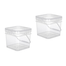 2Pcs Durable Plastic Paint Buckets Square Multi-Use Storage Containers