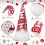 Christmas Ornaments - Gnomes - Red - LED Light - Soft Felt - Mixed 2