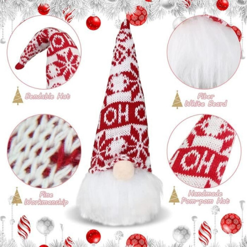 Christmas Ornaments - Gnomes - Red - LED Light - Soft Felt - Mixed 1