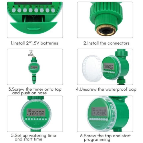 Automatic Watering Timer, Electronic Timer, Digital Watering Timer with LCD Screen, for Greenhouse Flowers and Garden 2
