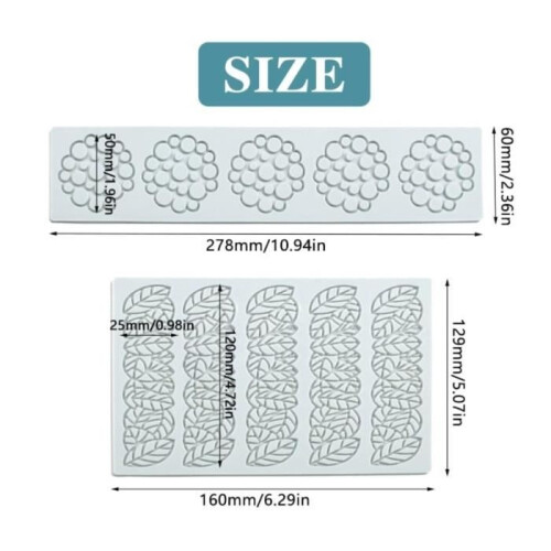 Silicone Mold - Unspecified - 2 Pieces - Lace - Non-stick - Reusable