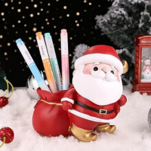 Santa Claus Pen Holder, for Creative Office, Bedroom, Living Room Decoration, Resin Christmas Money Box, Christmas Gift for Children