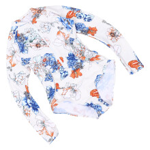 Women Swimsuit One-Piece Long Sleeve Surfing Suit Floral Design
