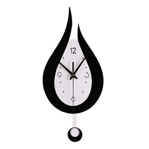 HOMYL Pendulum Wall Clock - Black - 30 cm - Silent - Decorative for Kitchen 1