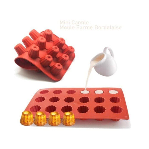 Baking mold - Silicone - 18 Mini - Fluted - Height 4 cm - Ø 35 mm 2