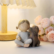 Beelden, decoraties voor de woonkamerbibliotheek, handgemaakte harsbeelden, decoratieve herdenkingsgeschenken voor Kerstmis.