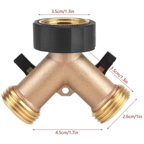Dubbele kraanaansluiting - Kraanadapter - Messing - 3/4" - Tuinafsluiter 1