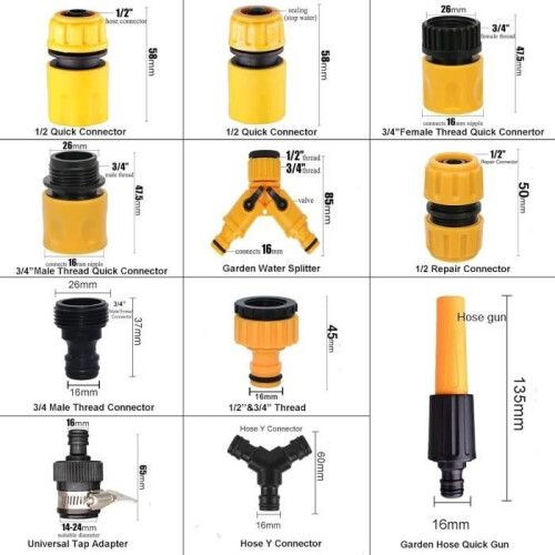 Verpakking van 20 tuinslangkoppelingen - tuinslangkraanadapter 1