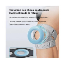 Ortho Patella kniebrace, verstelbare ortho patella kniebrace, voor hardlopers, tennissers en mensen met patella-artrose (grijs)