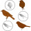 Garden decoration - Not specified - Metal birds - Rust effect - 4 pieces - Various sizes 4