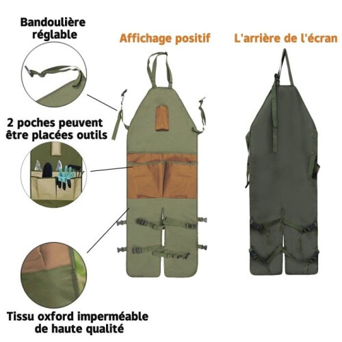 Multi-Pocket Gardening Apron - Eco-Friendly Material - Green 2