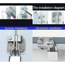 Door Latch, SAYAYO Security Door Lock Padlock Hasp Door Lock Loop Hook Anti-theft Lock F