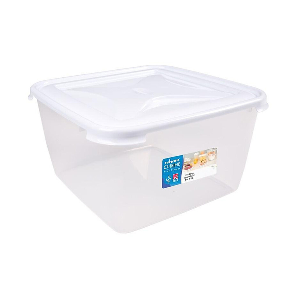 Wham Cuisine Large Square Food Box Lid 15L White