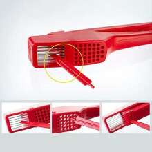 2-in-1 Garlic Press, Chops and Slices Garlic, Manual Garlic Cutter, Red, 22 * 6.5cm [498]