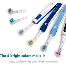 Sähköhammasharjan pään suojus - SUTEO - 6 kpl pakkaus - monivärinen - yhteensopiva Oral-B:n ja iO:n kanssa - pestävä