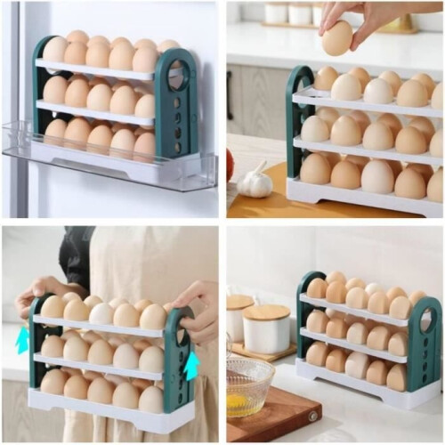 Egg box, egg storage box, refrigerator door egg holder, rotating egg box, for 2