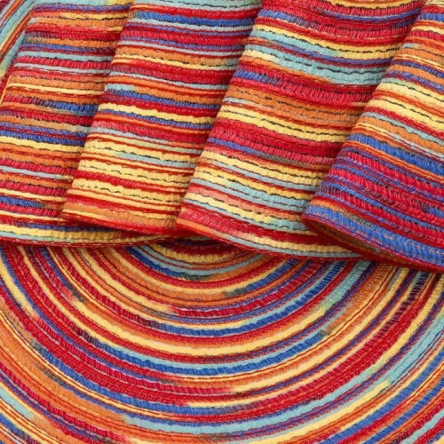 Placemats - Set van 6 - Rond - Wasbaar - Hittebestendig - Rood 2