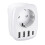 EU/UK Travel Adapter - 4 USB Ports - White - Voltman 3