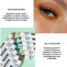 Oogschaduwpotlood - PASSIONOVA - Set van 12 kleuren - Metallic - Langdurig - Voor ogen en lippen