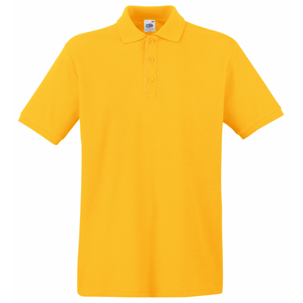 Fruit Of The Loom (S, Sunflower) Premium Mens Short Sleeve Polo Shirt Multicoloured