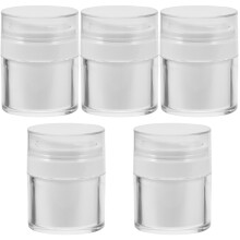 5Pcs Lightweight White Cosmetic Jars with Leakproof Lids for Travel