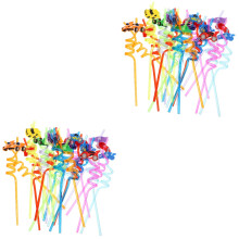 48Pcs Reusable Drinking Assorted Color Curved Party